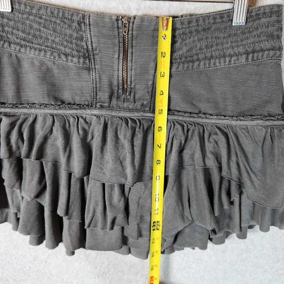 Free People Frost Bite Mini Skirt Layerd Ruffle Womens Size 8 Gray Y2k Style - Picture 6 of 13